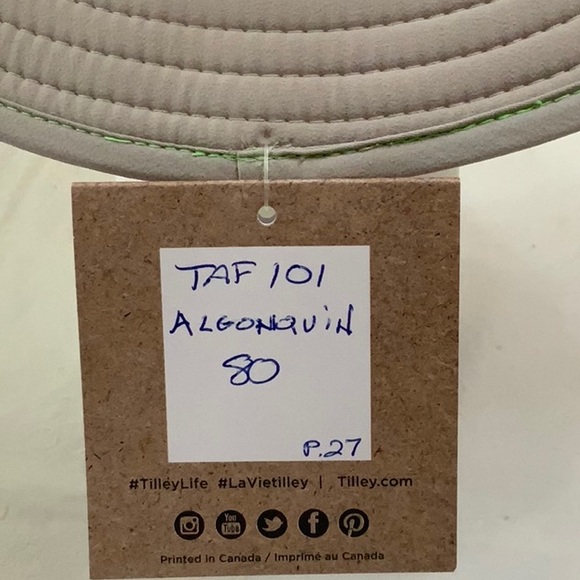Tilley TAF101 AIRFLO ALGONQUIN hat - Glacier/lime (grey) - Picture 11 of 13